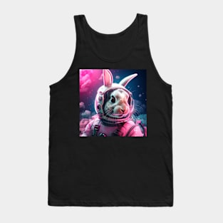 Vaporwave Retrowave Synthwave Bunny - Astronaut - Rabbit - Space Fantasy Illustration Tank Top